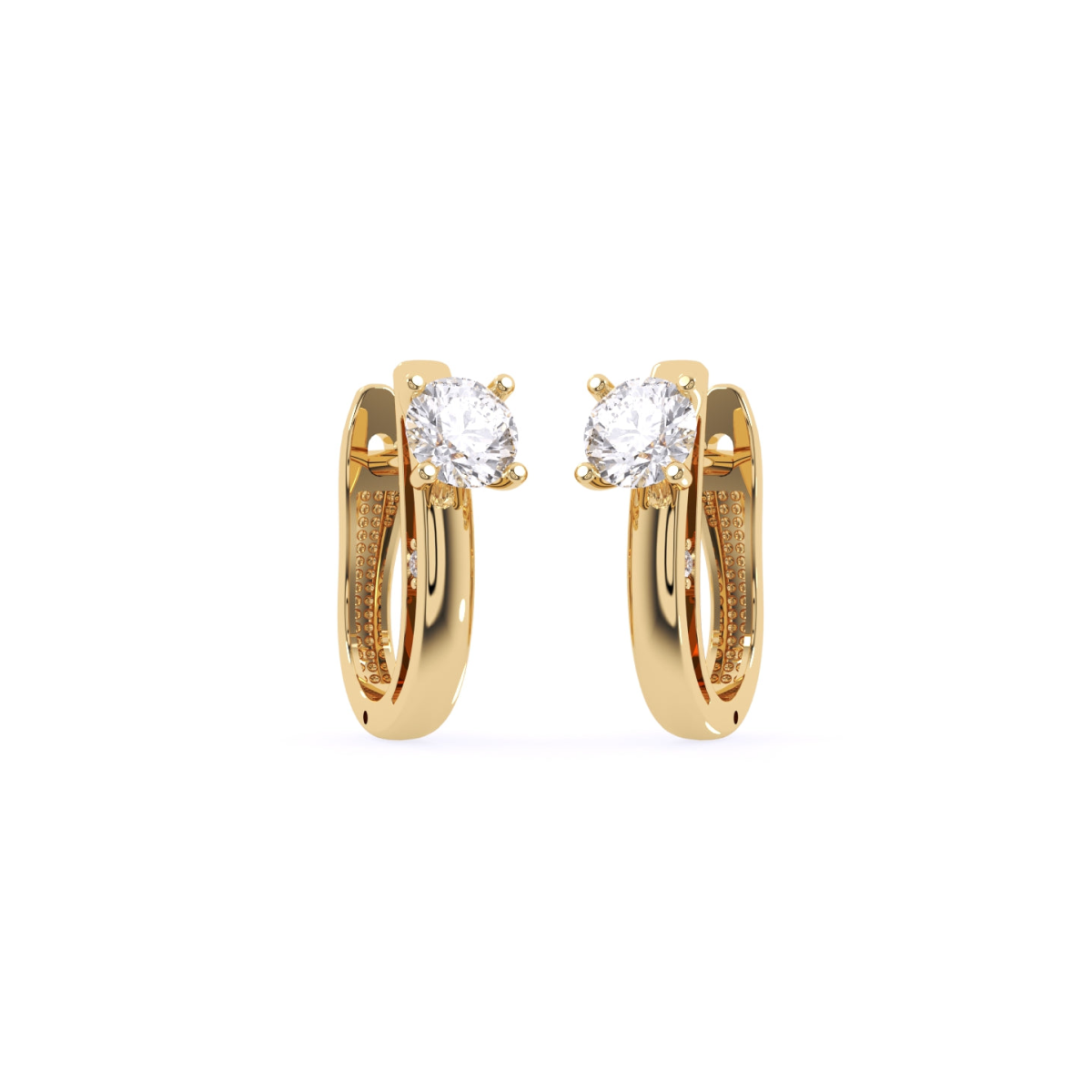 Round Lab Grown Diamond Hoop Earrings